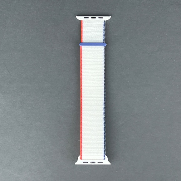 Sports Loop Apple Watch Strap - White, Red & Blue - Picture 2 of 2